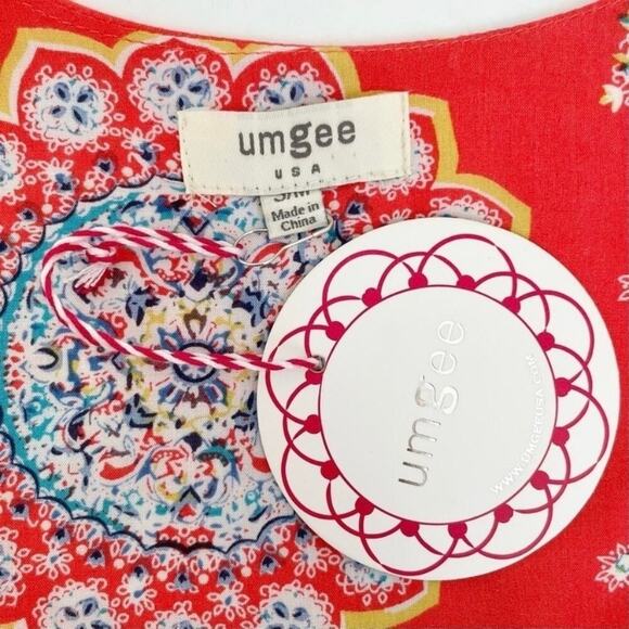 Umgee Colorful Medallion Print Fringe Open Kimono Cover-Up NWT - Picture 7 of 8